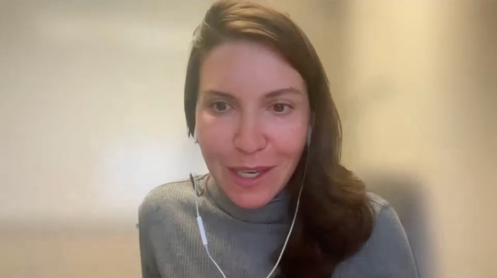 A Palantir employee speaking on a video call.