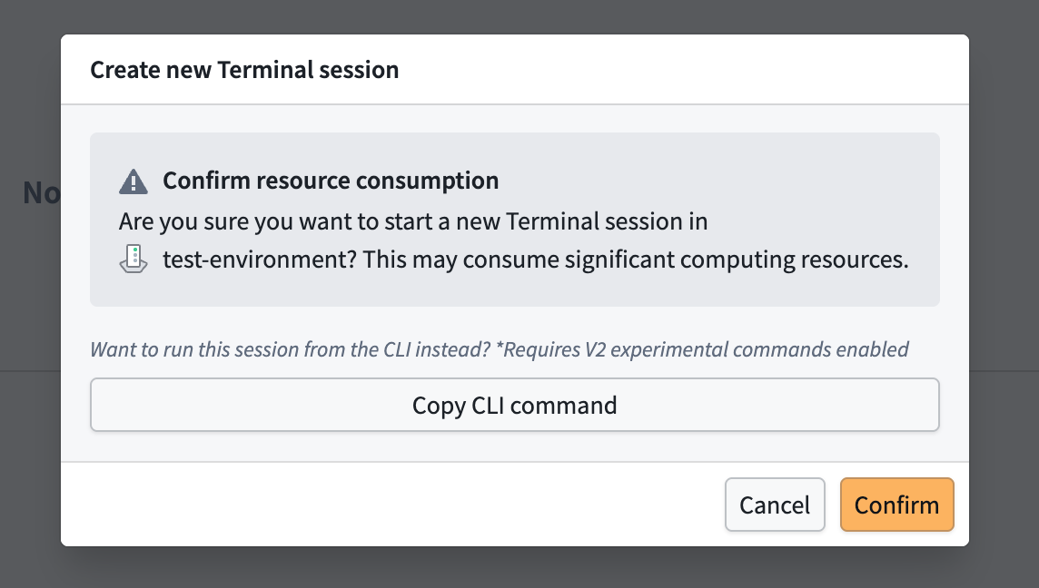 Create a new terminal session.