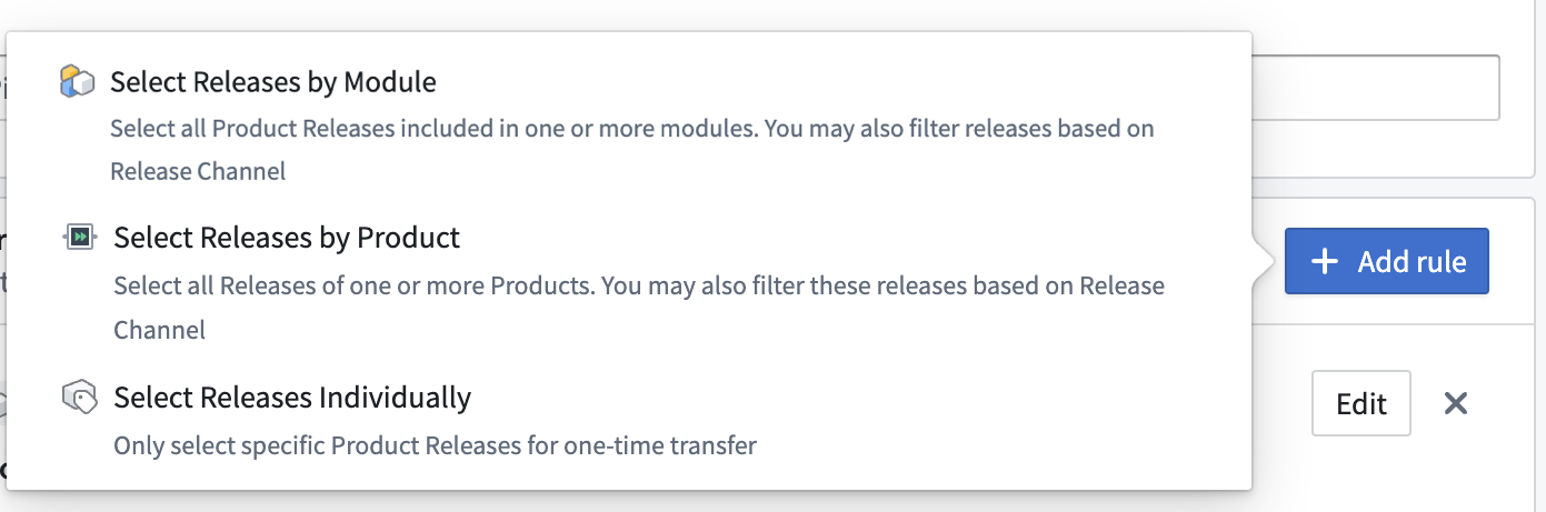 The add rule button is selected.