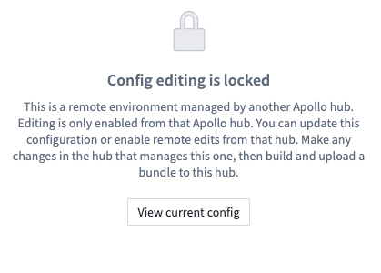 Target Hub Apollo config editor locked view