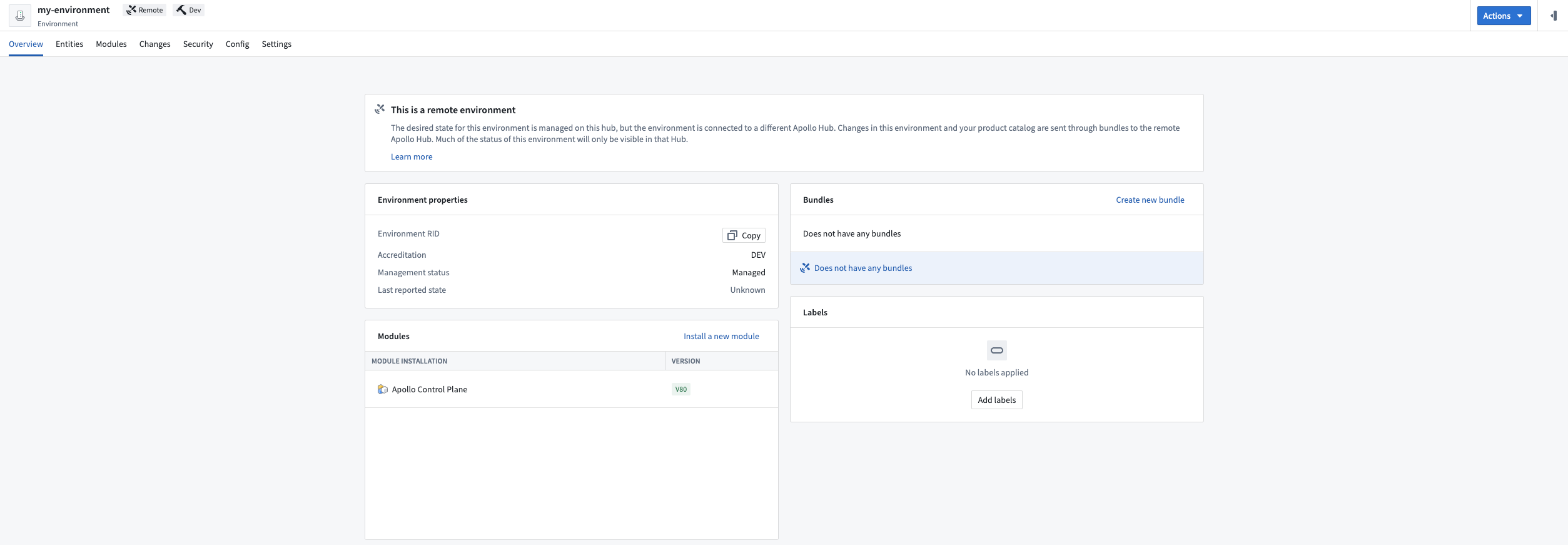 Remote environment overview