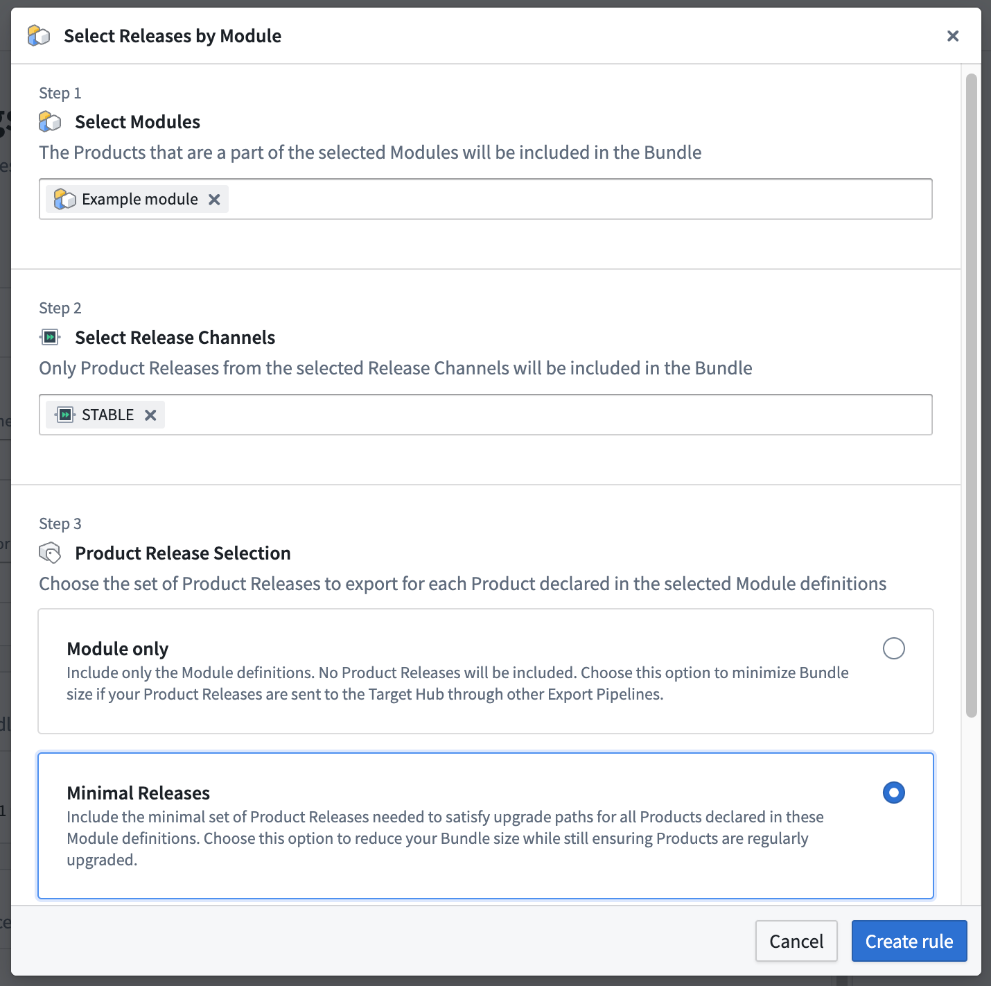 Select modules.
