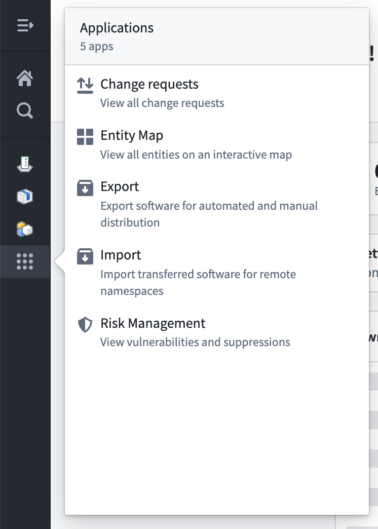 The Applications menu.