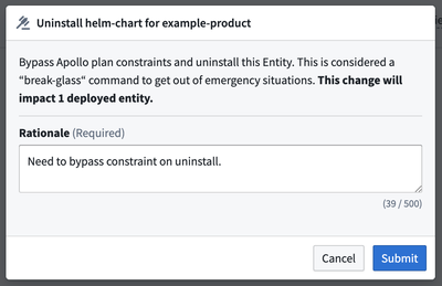 Uninstall the entity from the environment by issuing the uninstall command.