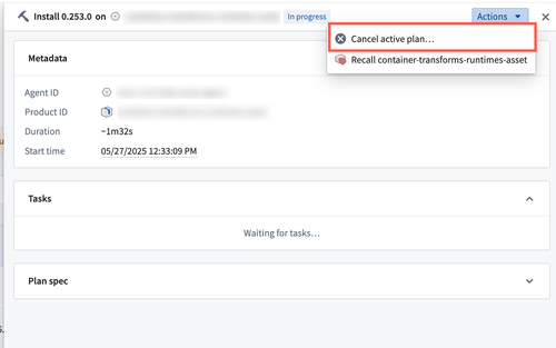 Cancel active plan from activity tab
