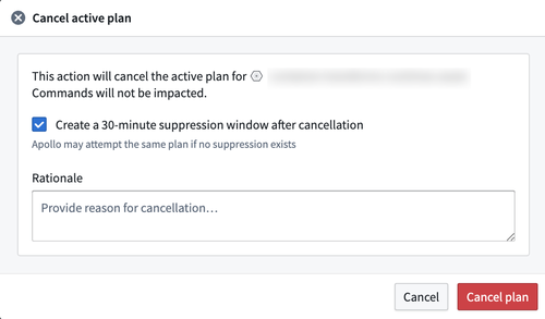 Cancel active plan