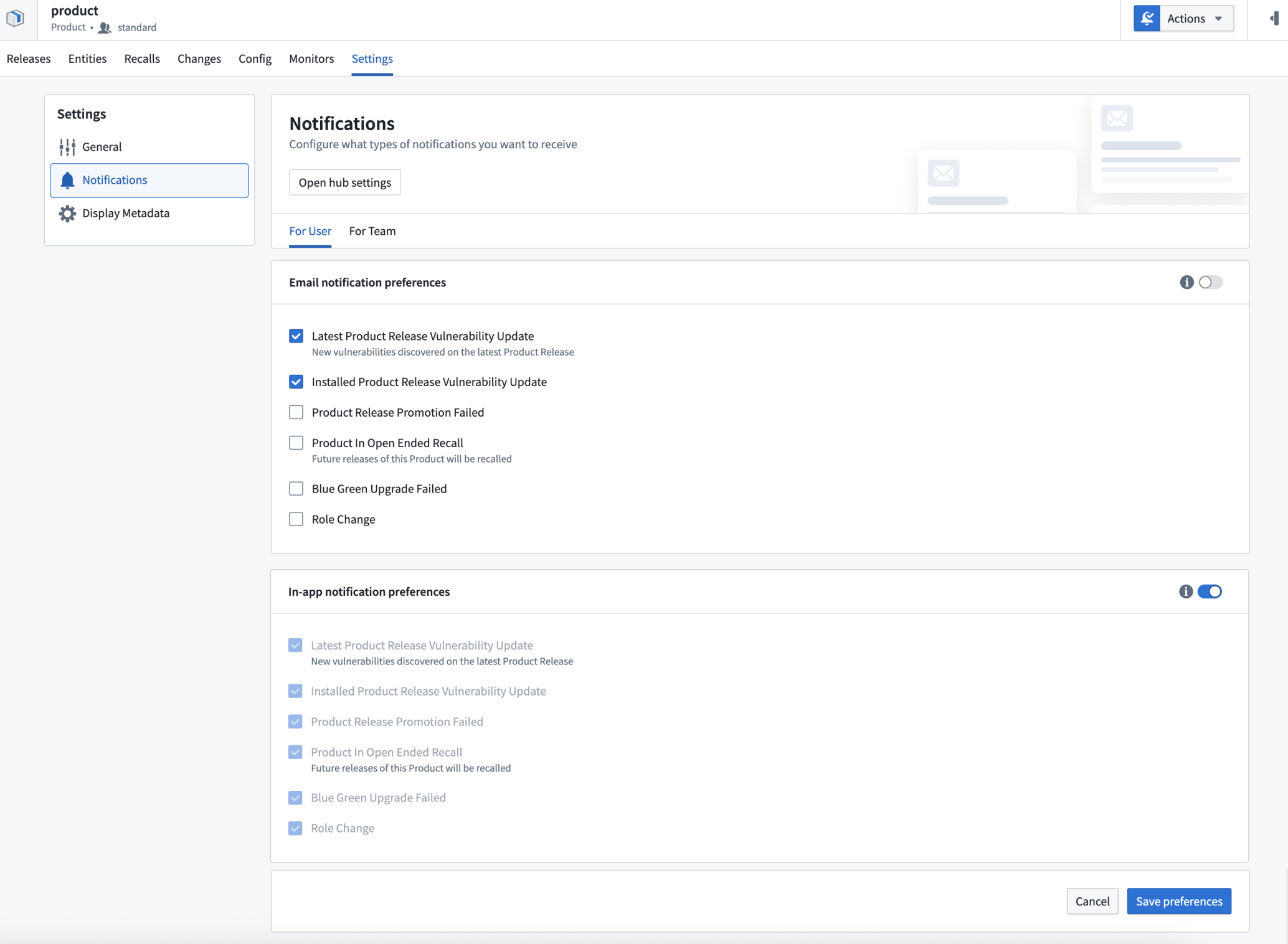 Customize notification types