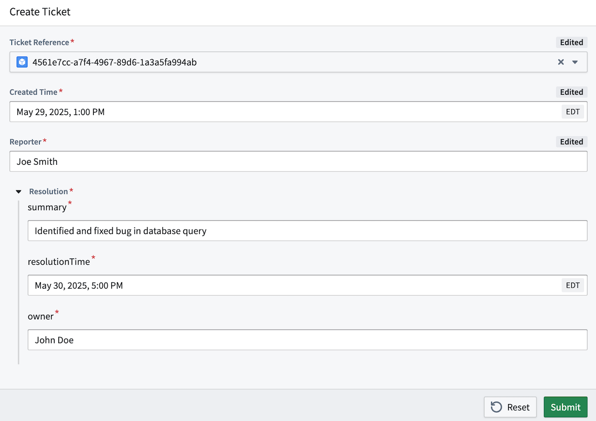 Default values applied for struct parameter fields.