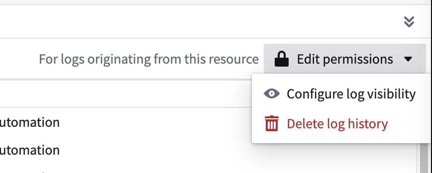 Workflow Lineage menu showing the Delete log history option.