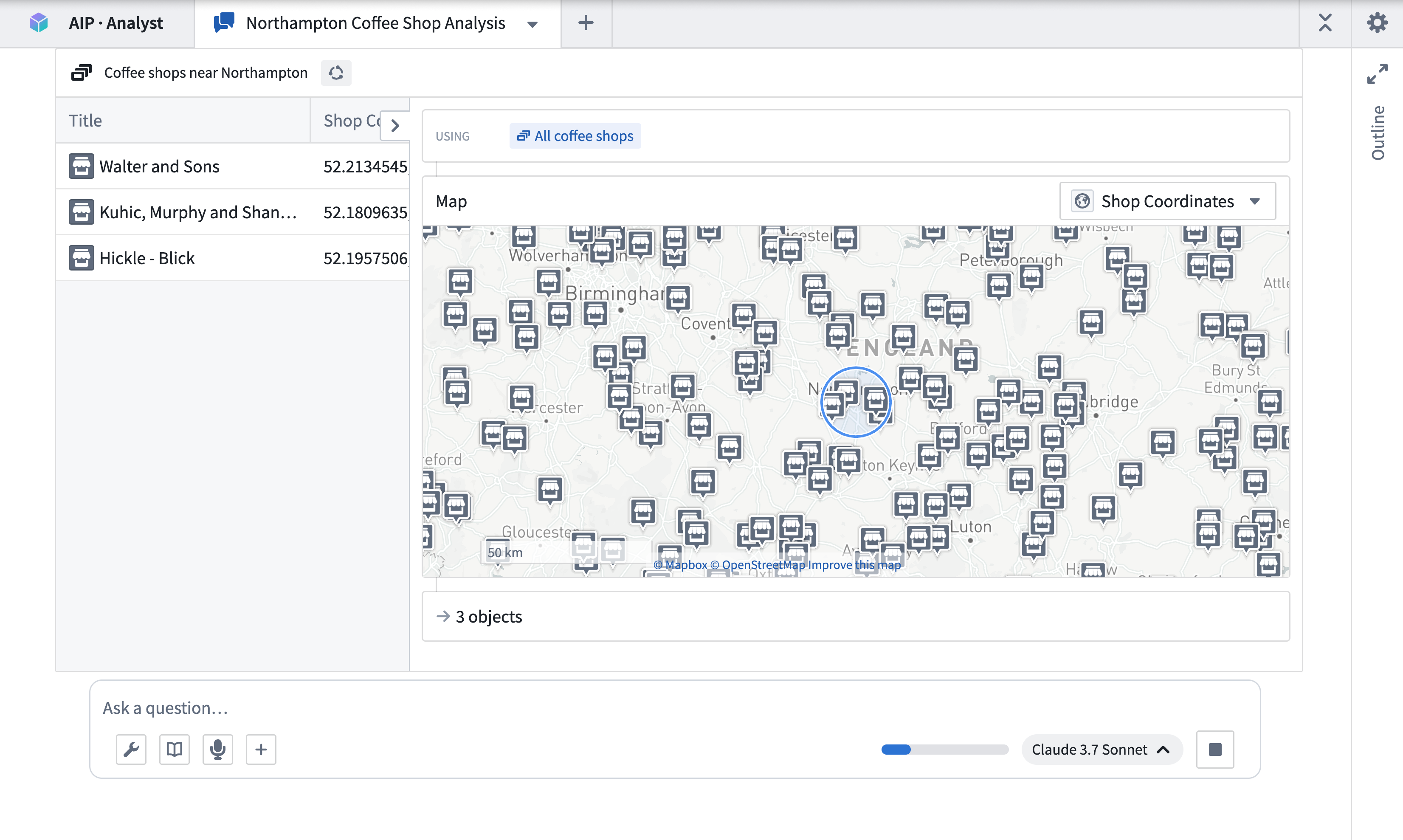 AIP Analyst geospatial filters.