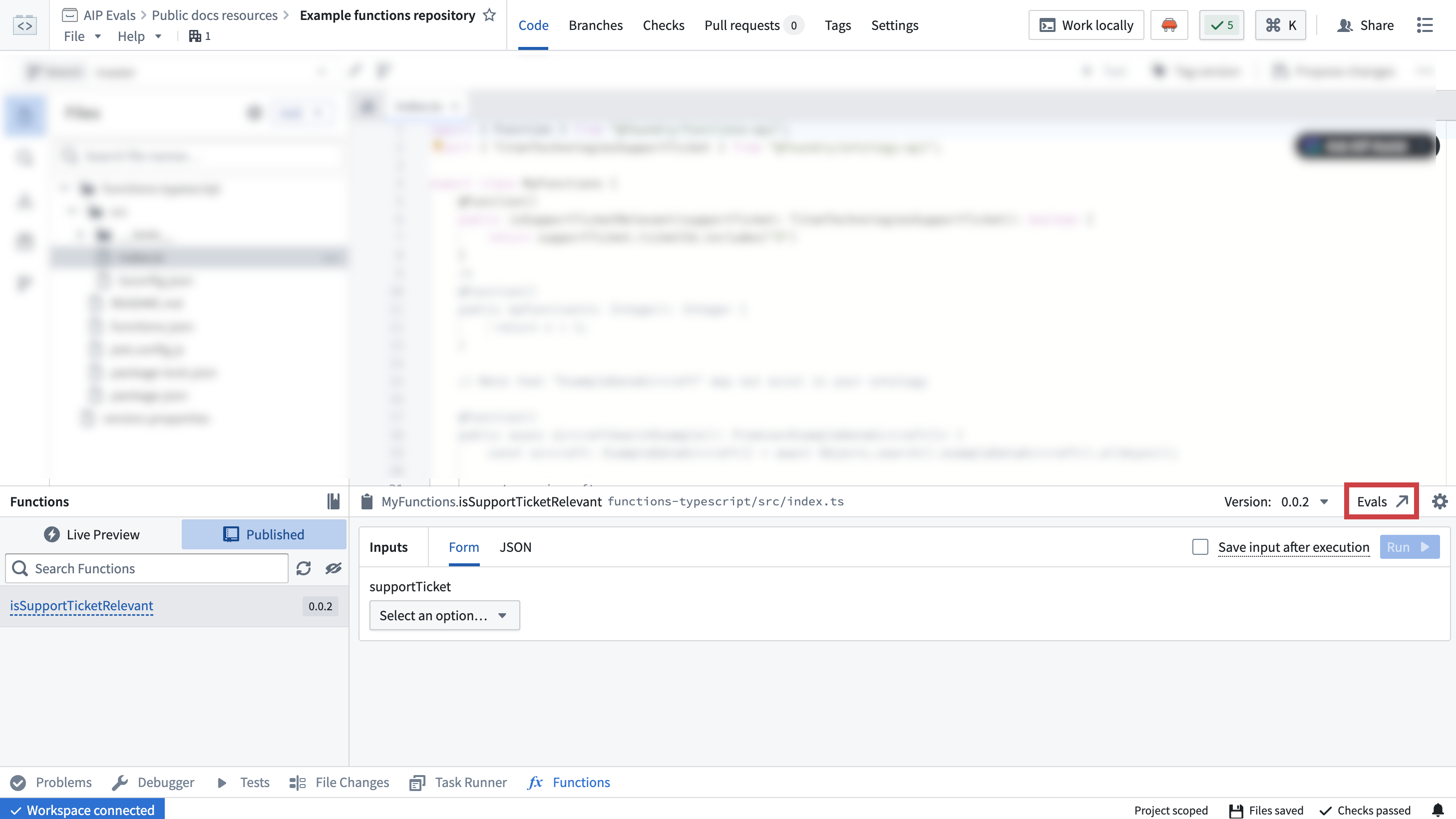 AIP Evals link in code repository.