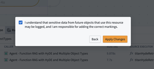 Example Workflow Builder enable log reading dialogue.