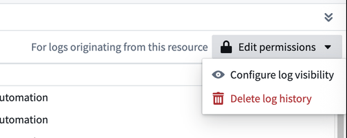 Example Workflow Lineage delete log selection.