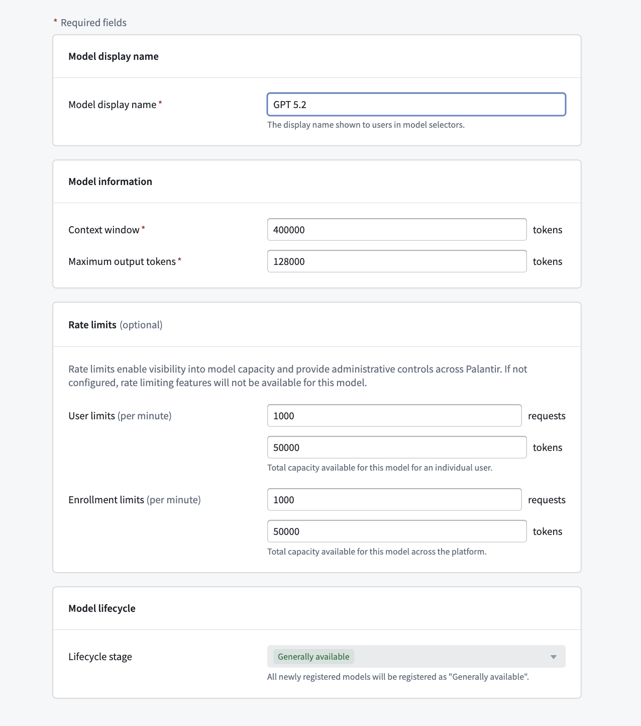 Configure rate limits.
