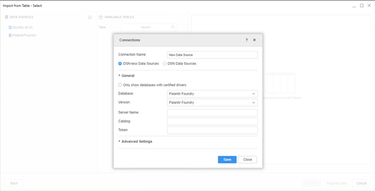 MicroStrategy で Foundry 接続プロパティを設定