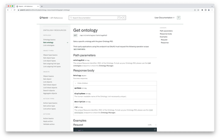 获取 ontology 端点的 API 文档。