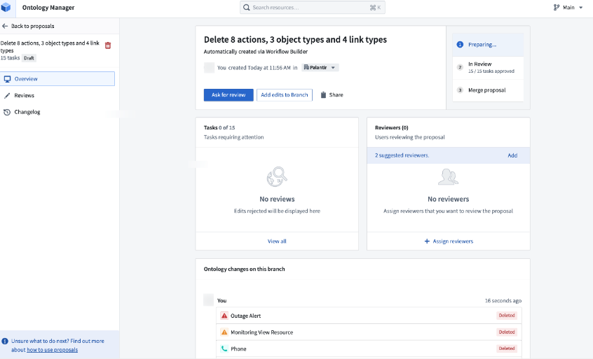 A sample proposal in Ontology Manager.