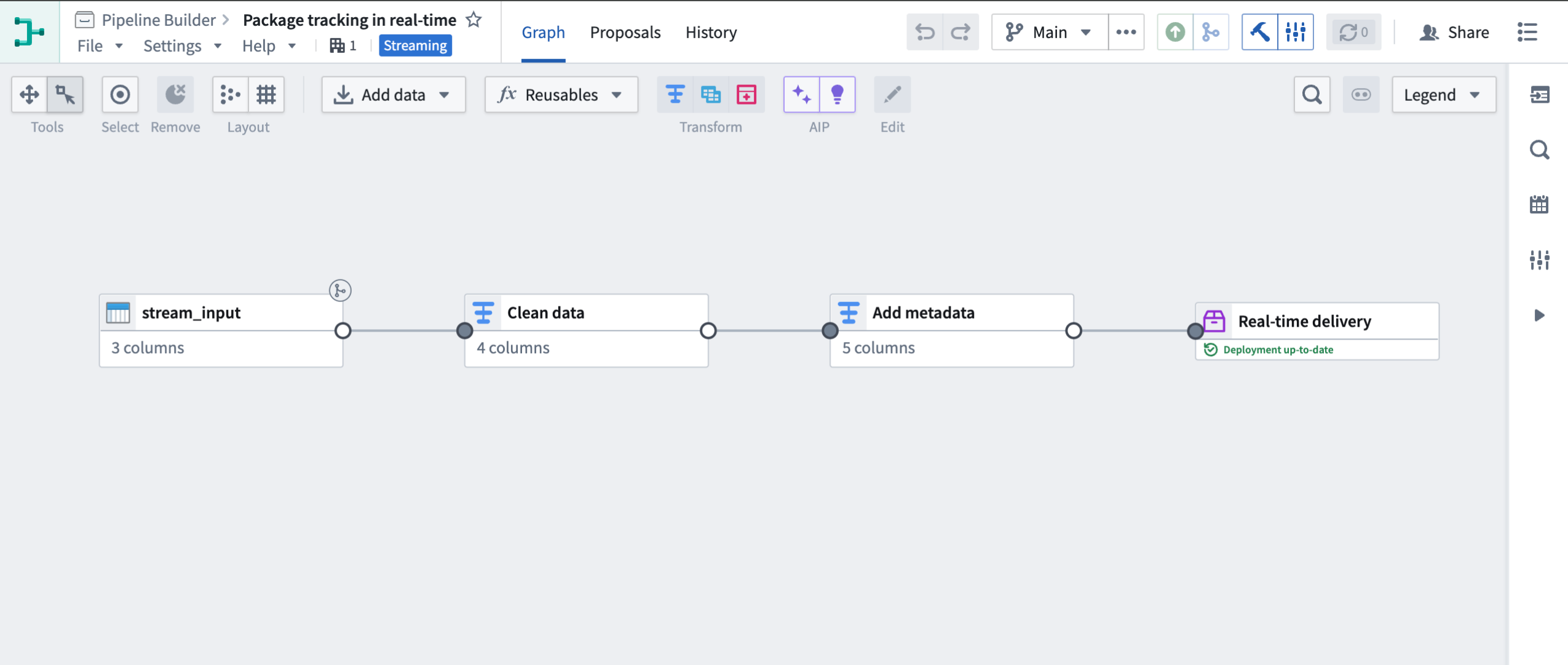 在 Pipeline Builder 中配置流式对象类型