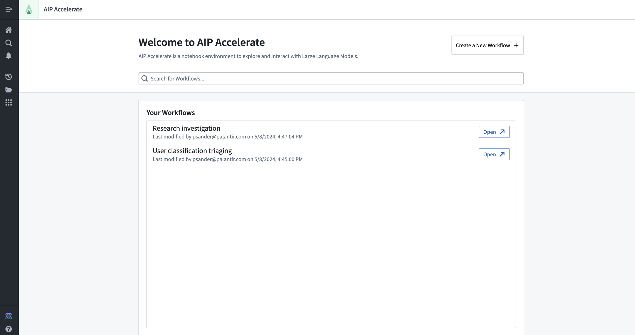 AIP Accelerate 登陆页面。