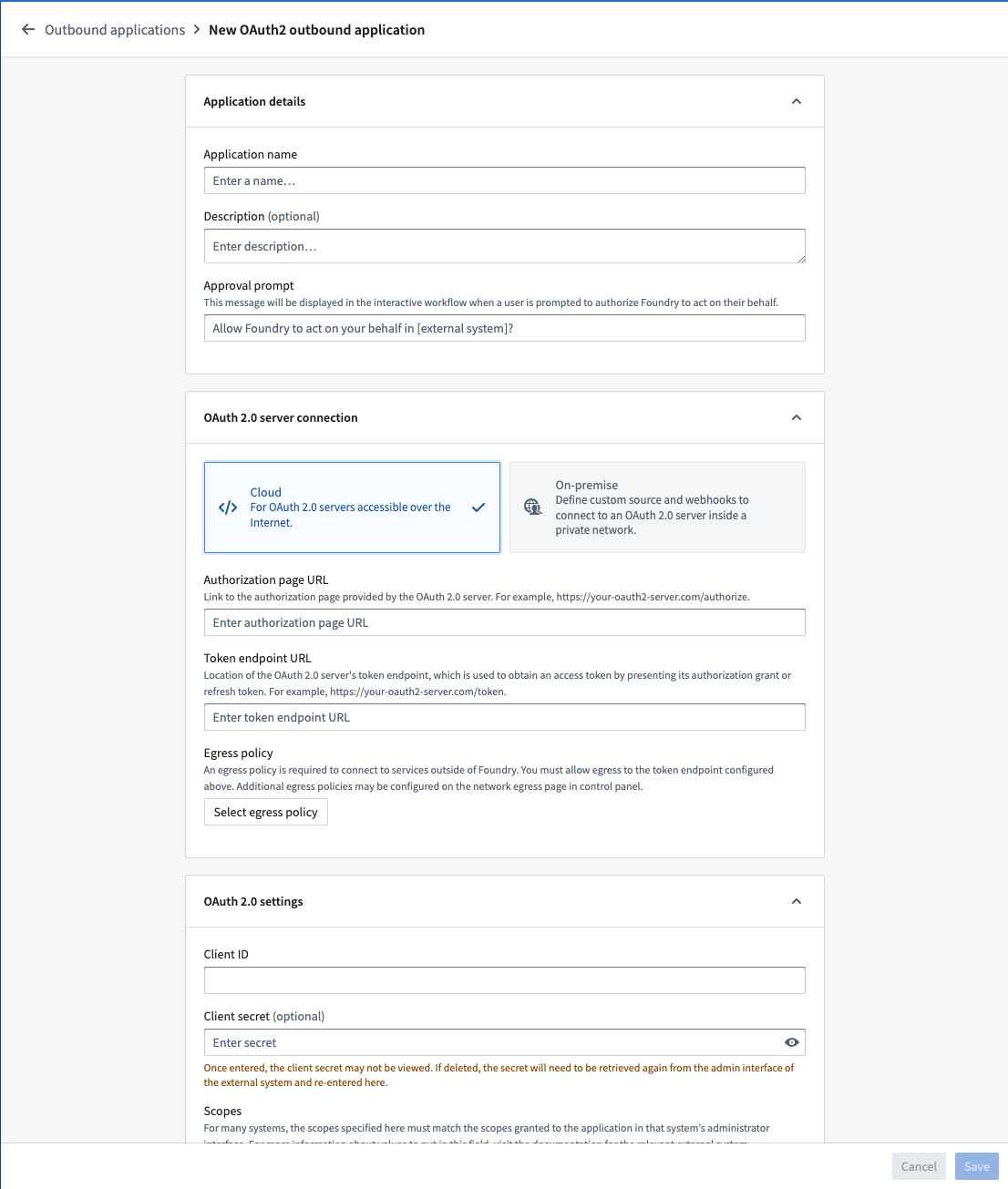 Create an outbound application workflow