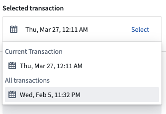 An example of a selected transaction.