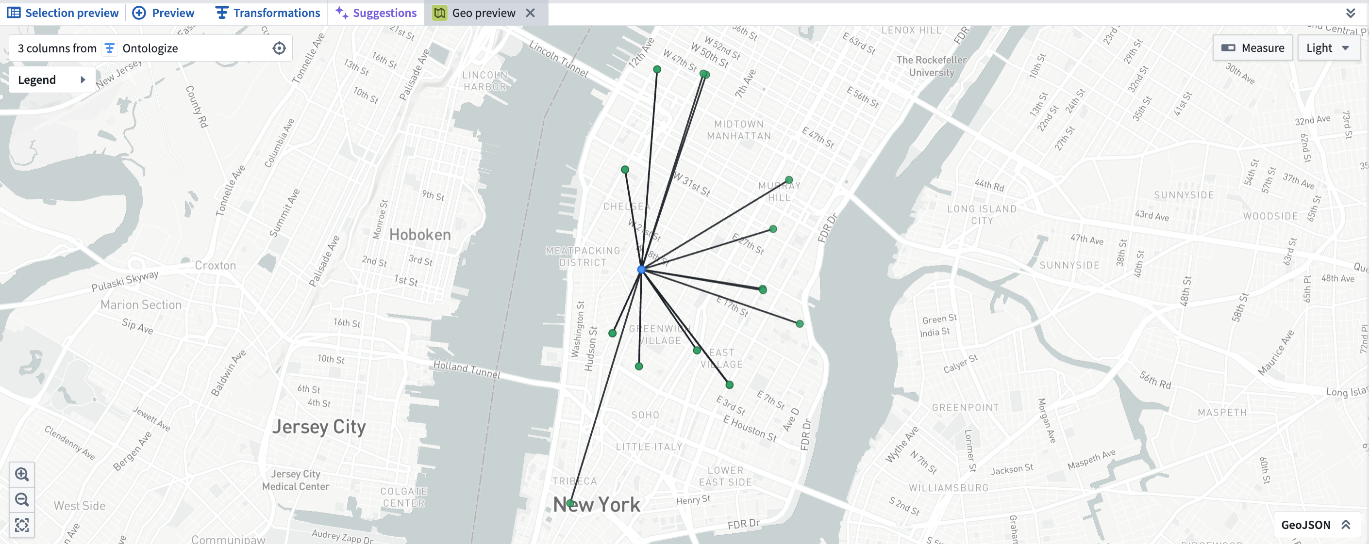 Geo preview in Pipeline Builder.