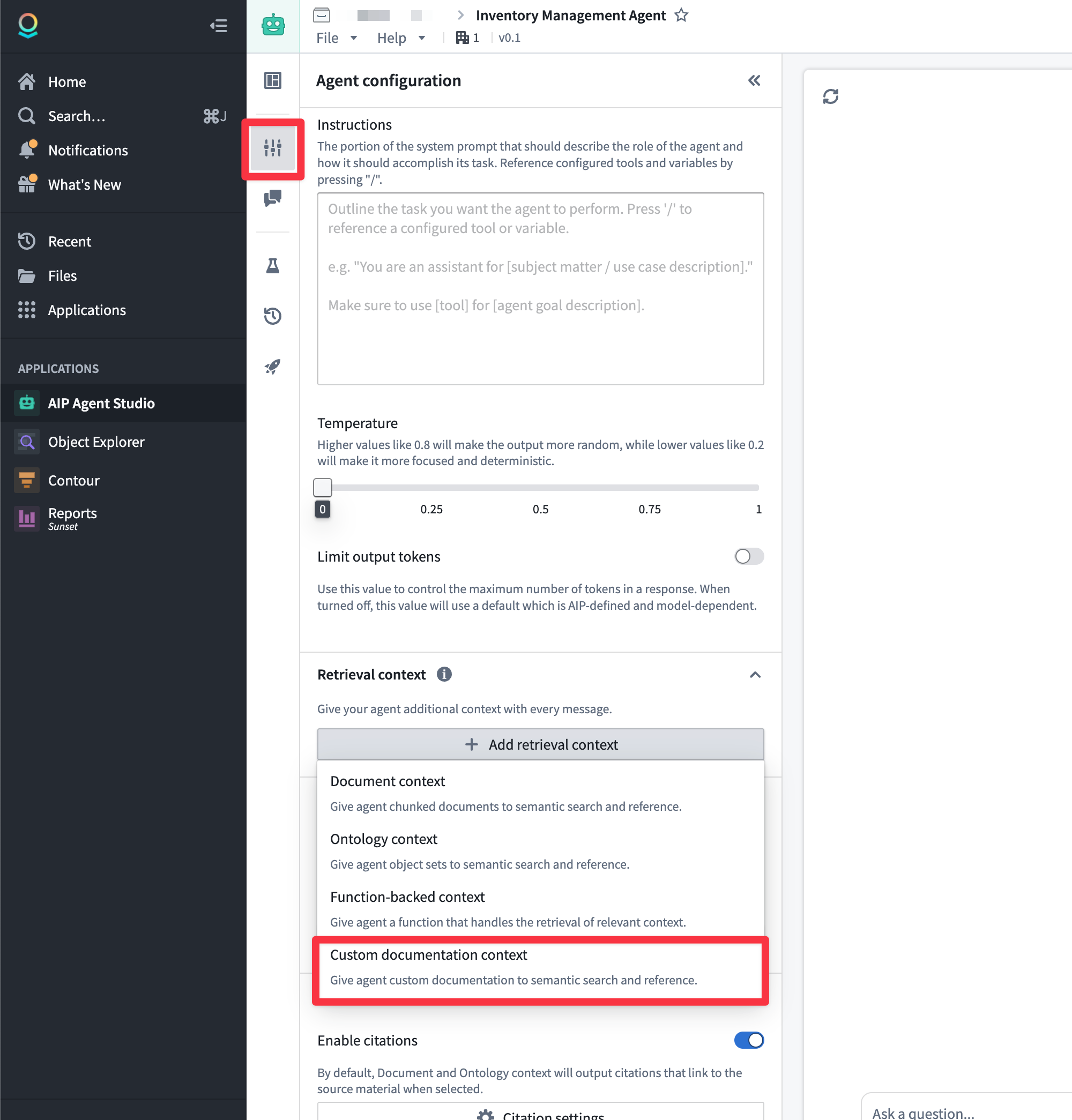 Add context to AIP Agent