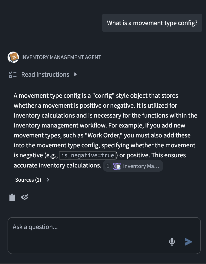 First AIP Agent Response.
