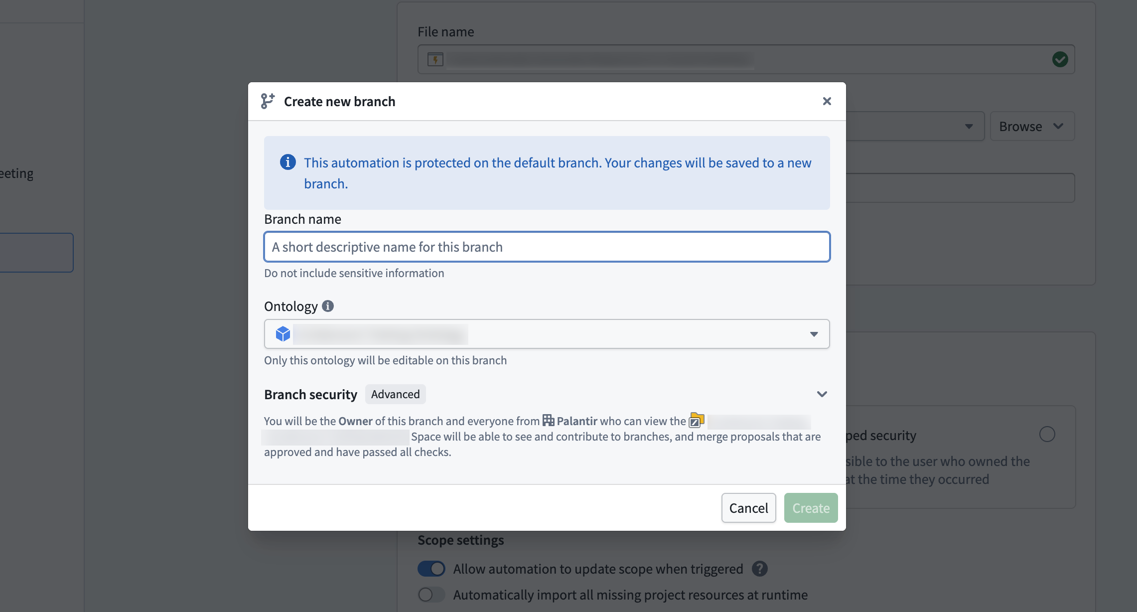 Users must create a new branch to save their changes.