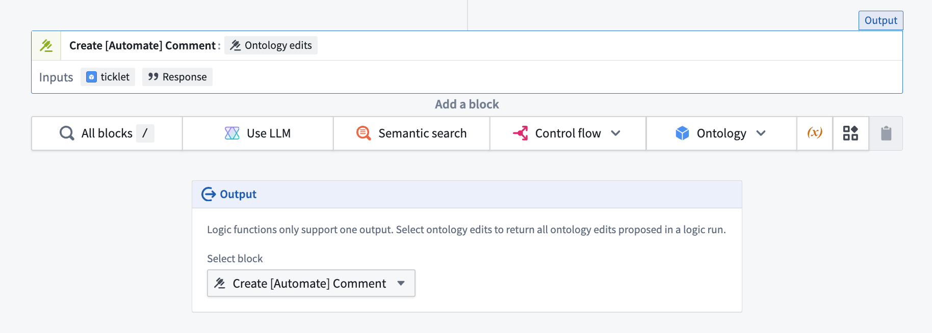 A Logic function for an automation must return an ontology edit as output.