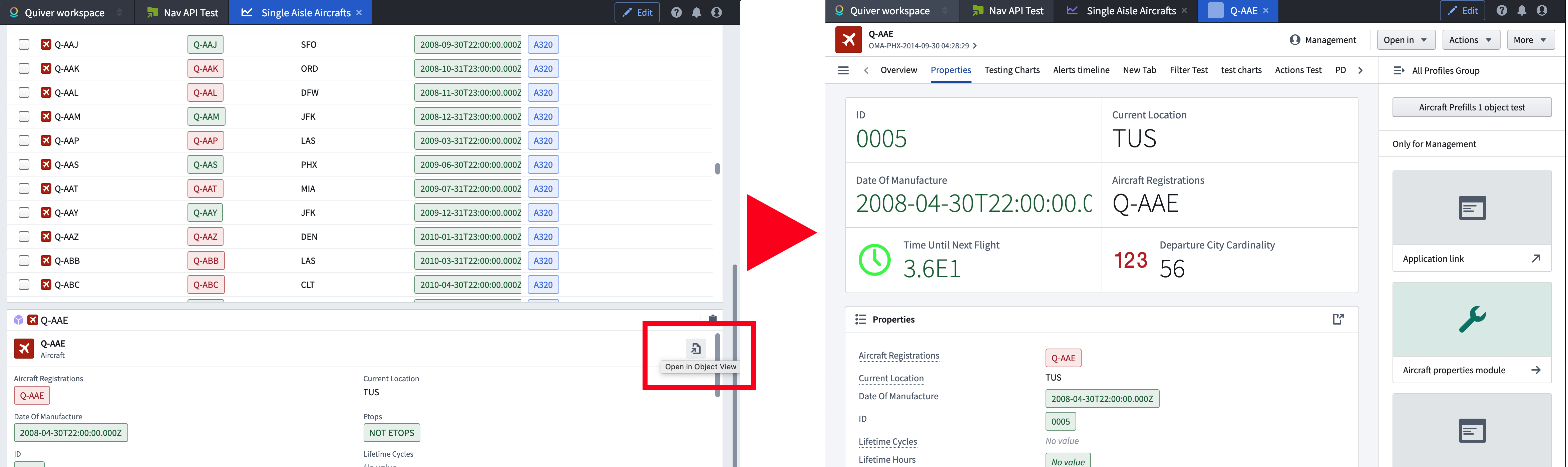 Object view input