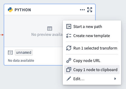 Copy node to clipboard