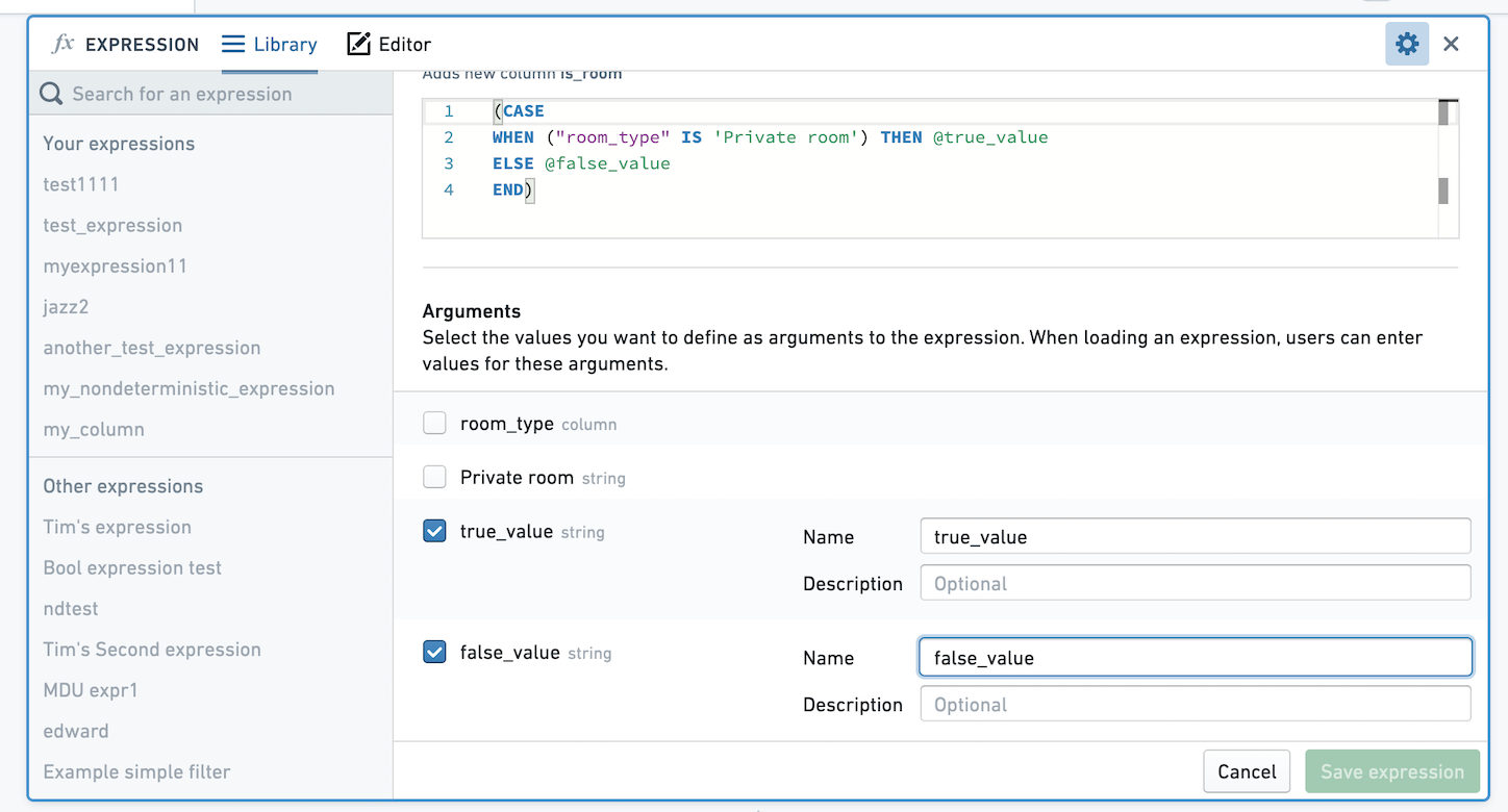 parameterize-saved-expression