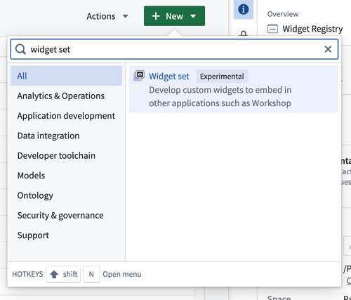 Create a new widget set.