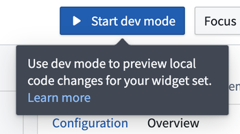 Dev mode controls in disabled state.