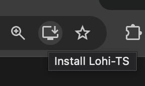 The install option in a browser address bar.