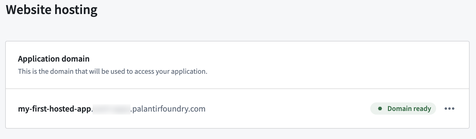 The domain status shows ready after approval is complete.