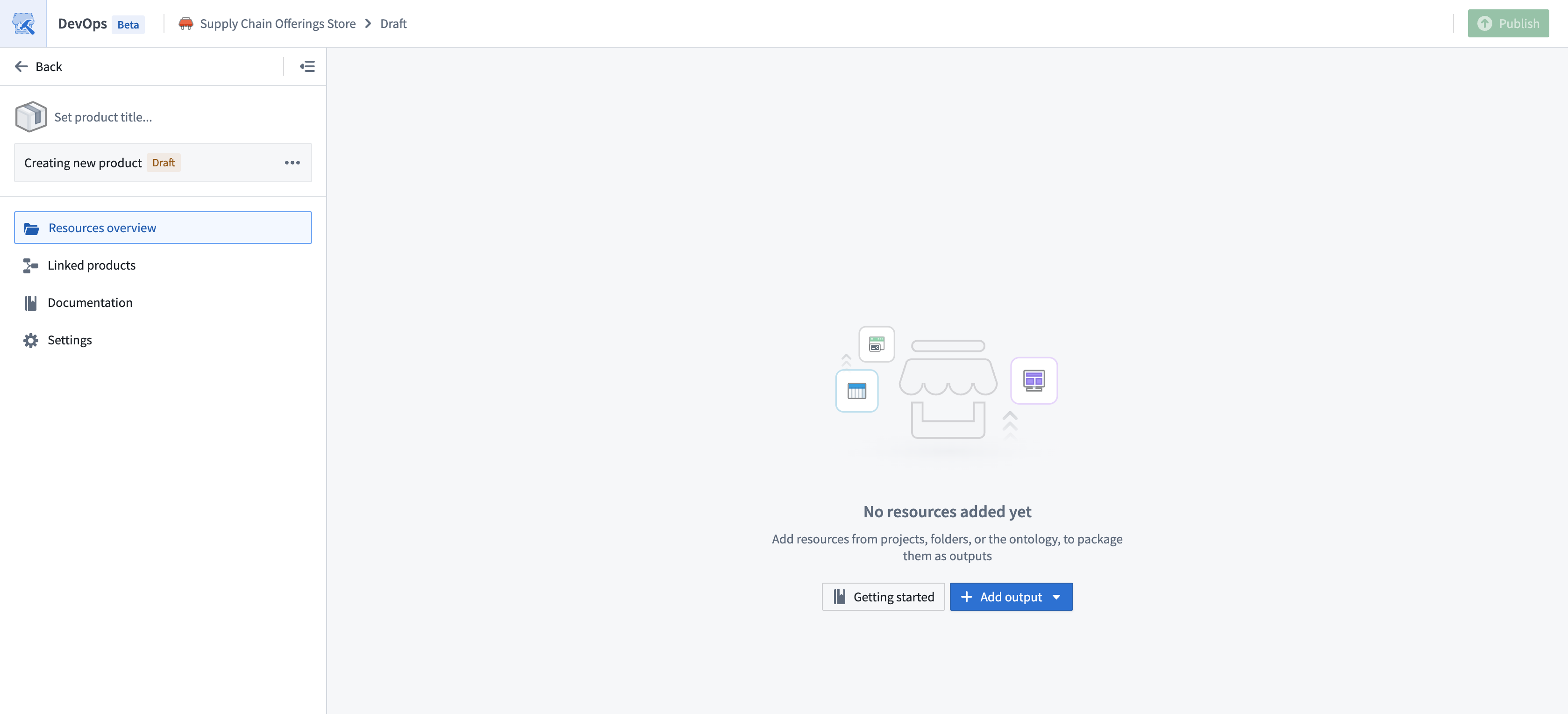 The Draft product creation page is displayed.