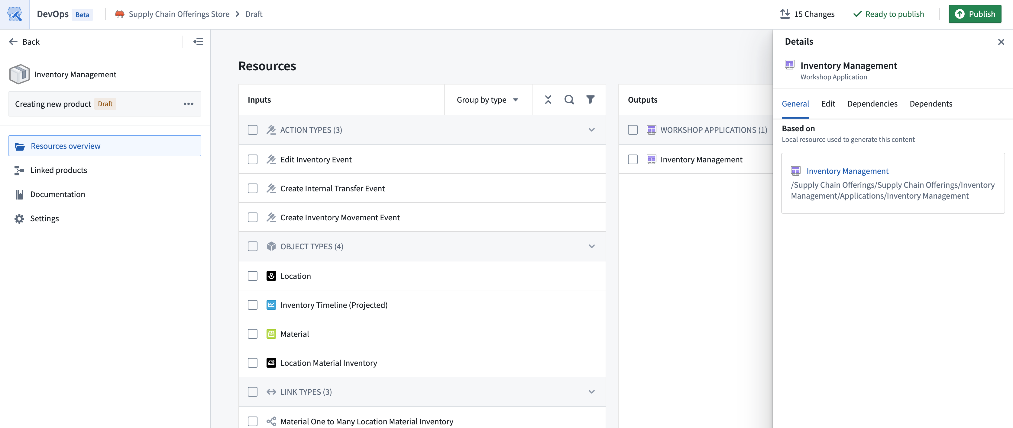 A resource's Details panel is displayed.
