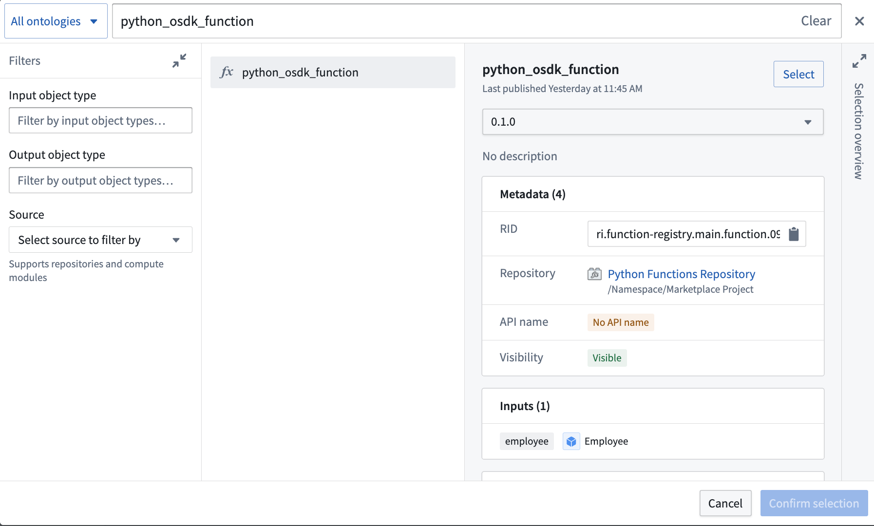 Search for a function.