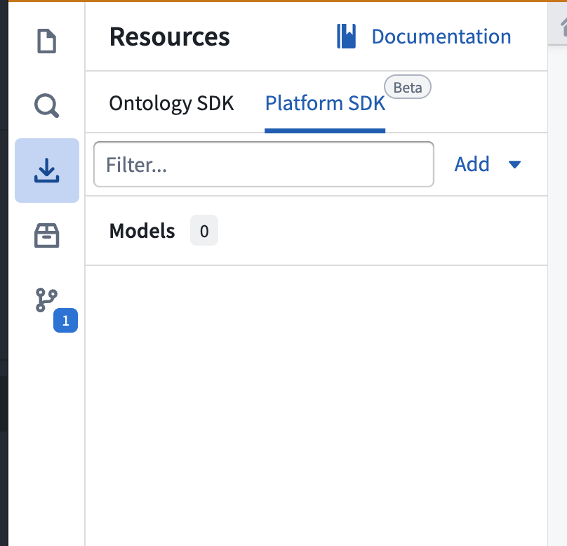 The tab to access Platform SDK resources in a TypeScript v2 repository.