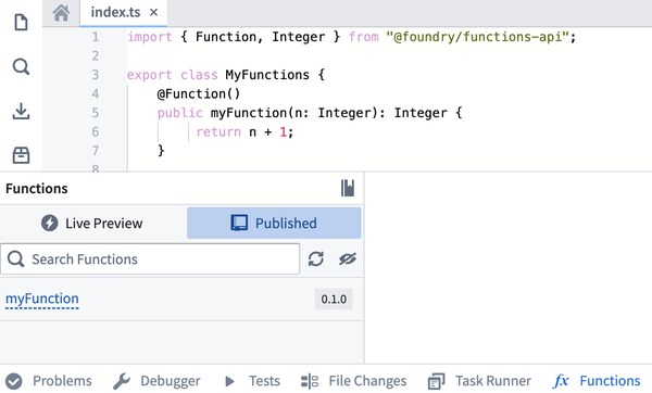 Open the functions helper.