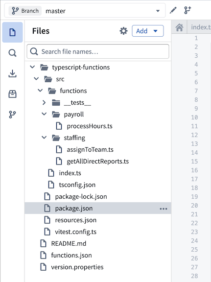 An example folder structure for TypeScript v2 functions.