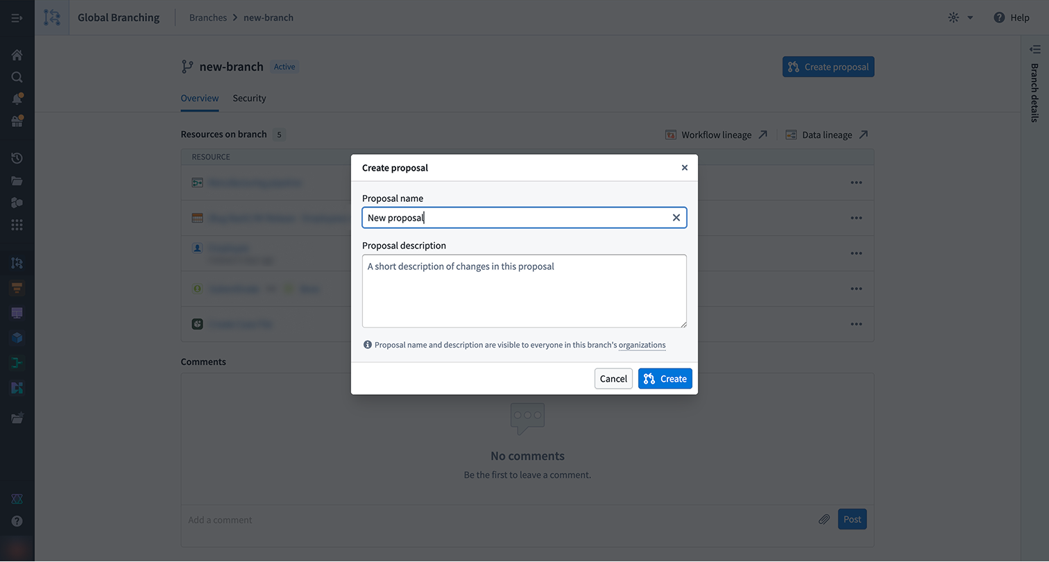 Create proposal dialog.