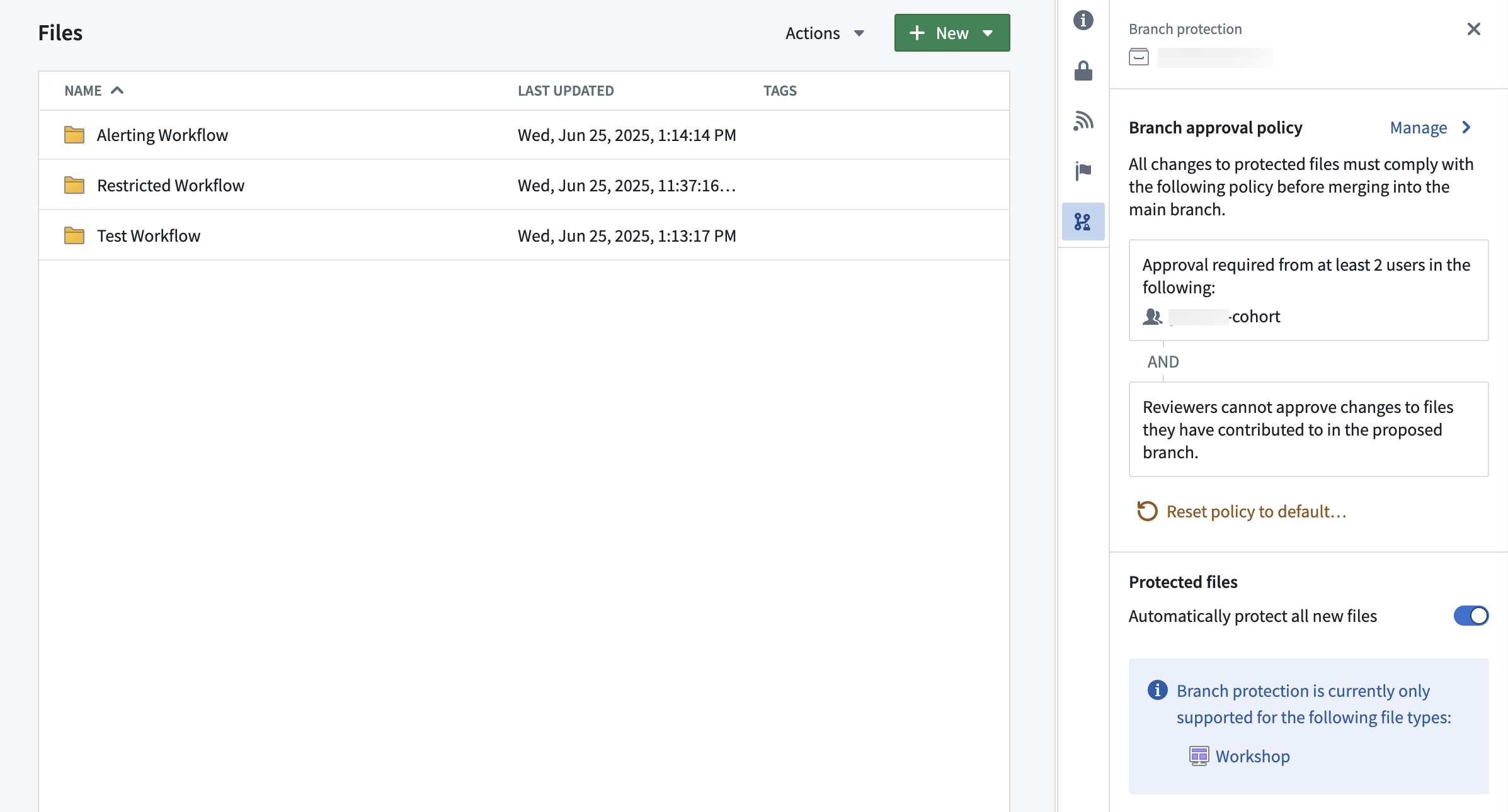 Project with custom approval policy