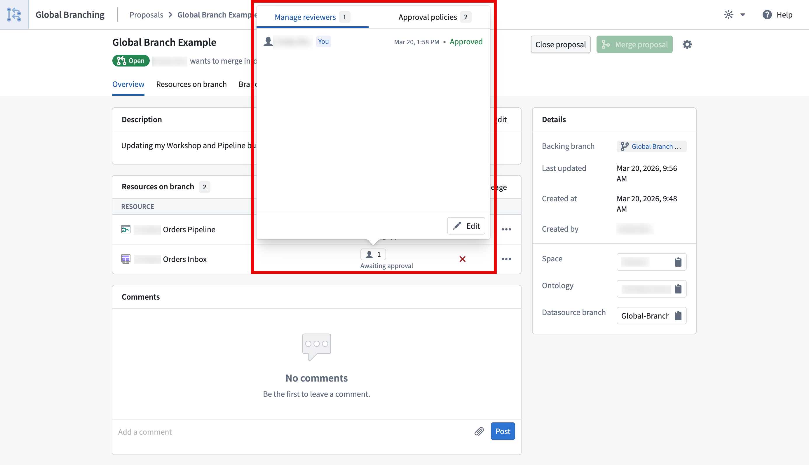 Manage Reviewers on Proposal Page