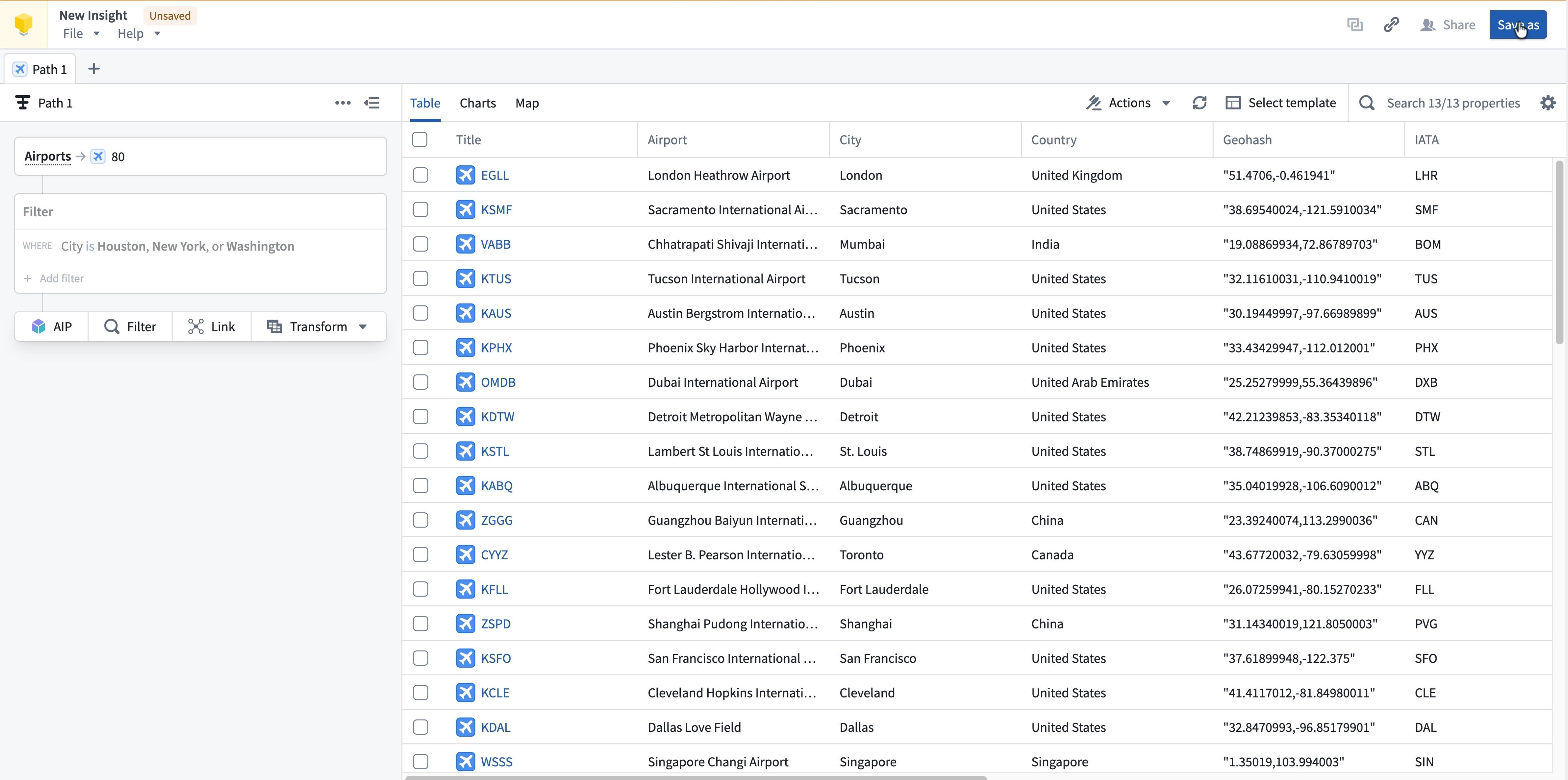 The Save as dialog prompts you to enter a name and location for the workbook.
