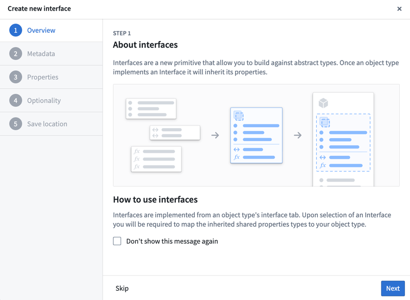 Interface creation about page.