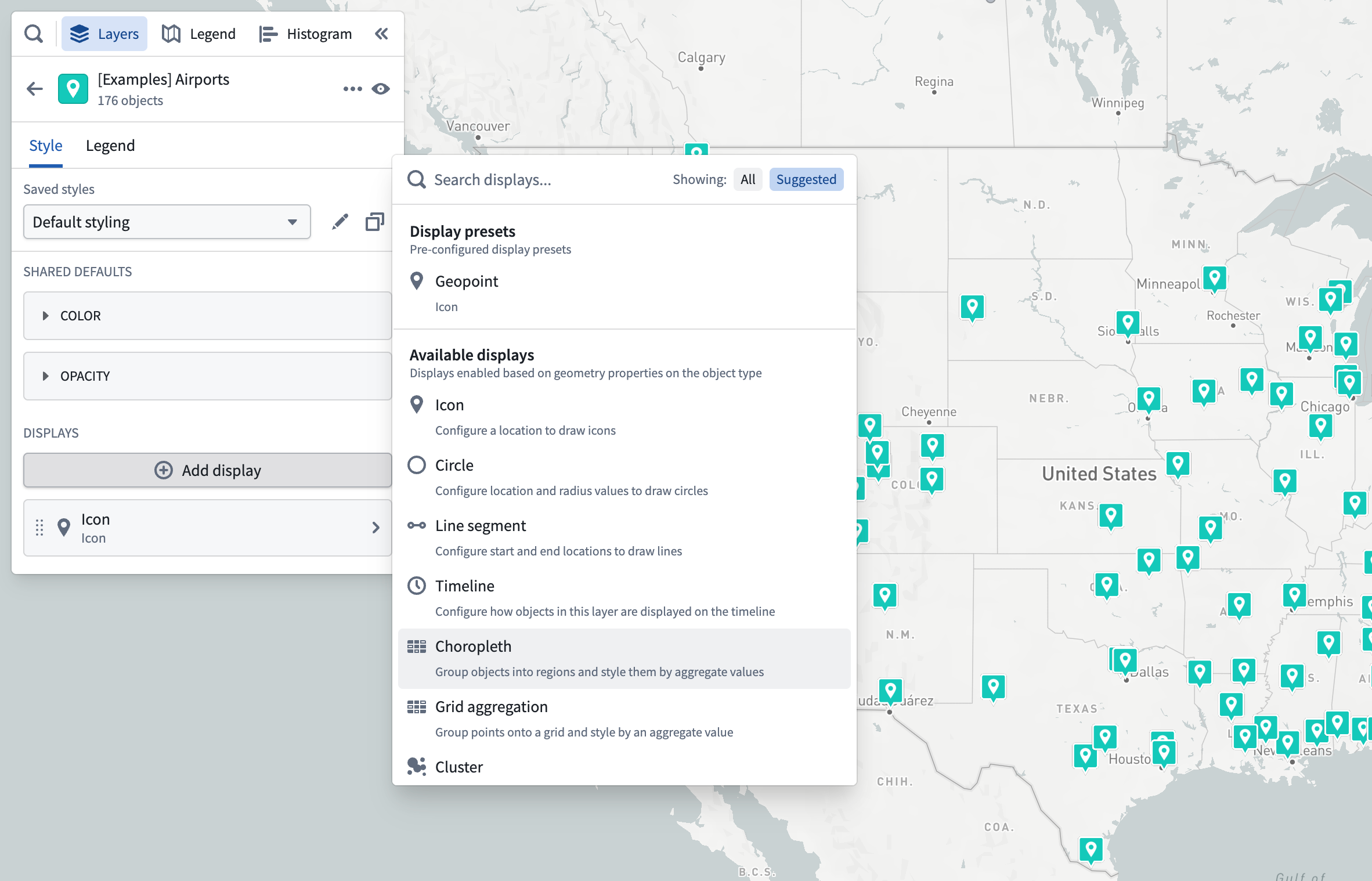 Add choropleth option in geometry menu.