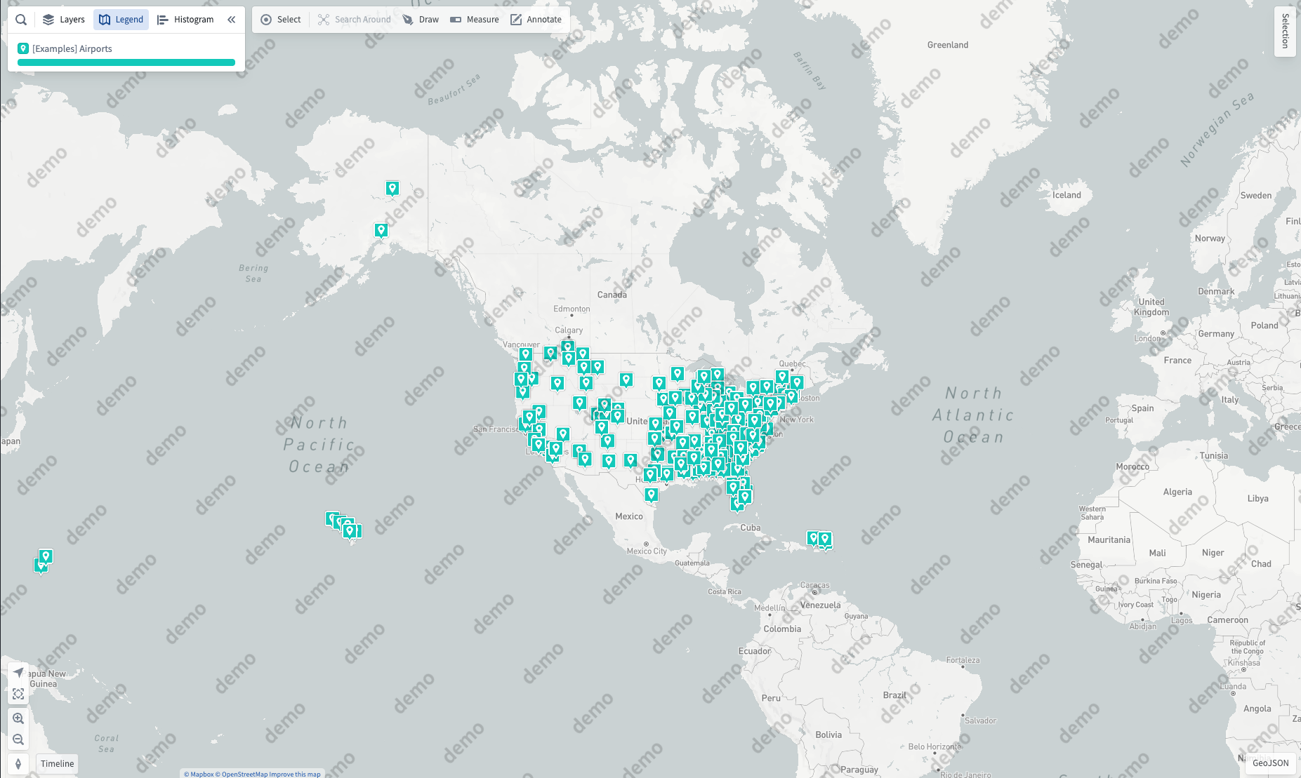 An example map with a watermark reading "demo".